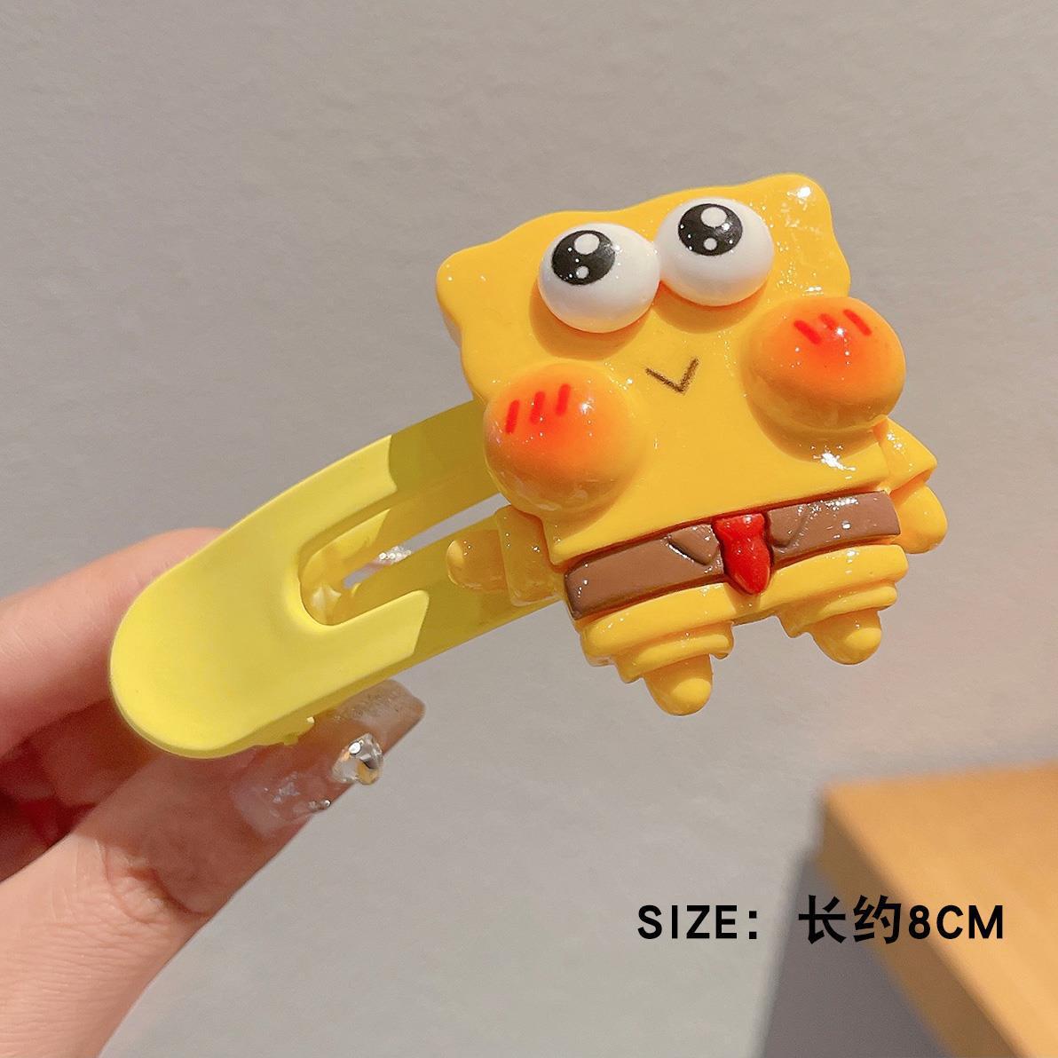 스폰지 밥 머리핀 (8cm 수지)