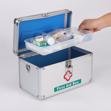 現貨急救箱12寸家用鋁合金醫葯箱多層便攜出診箱葯品收納醫療箱