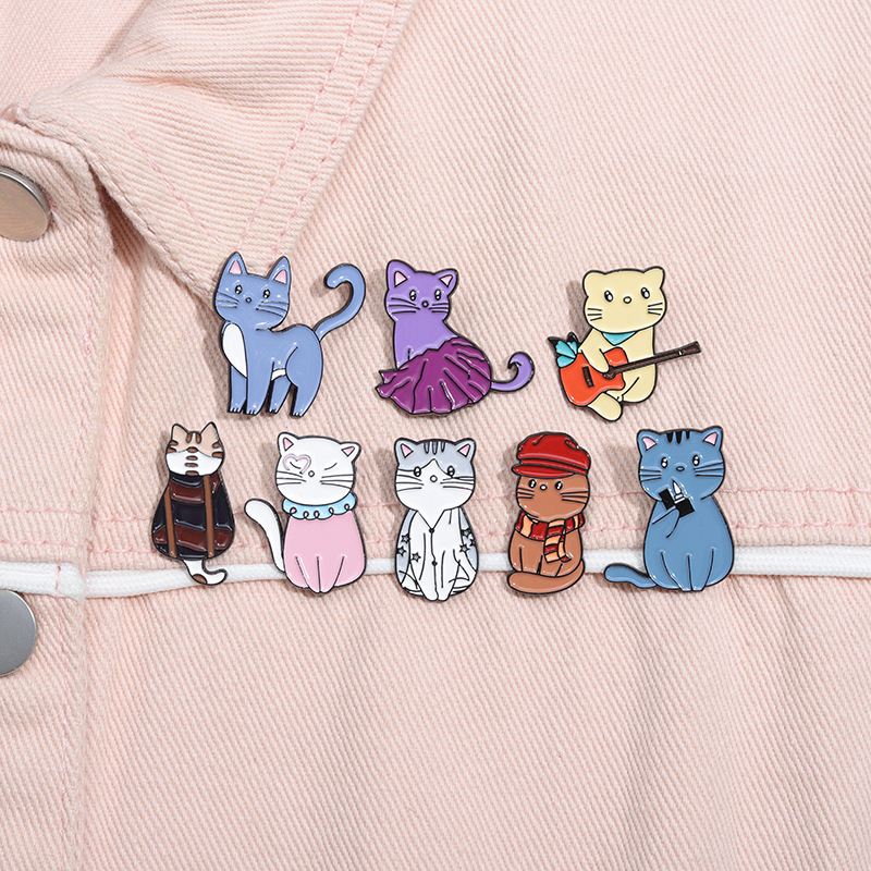 Cartoon Style Cute Cat Zinc Alloy Plating Unisex Brooches display picture 9