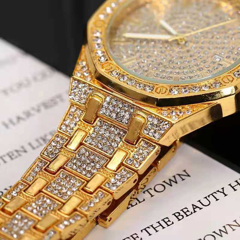 Business fashion trend Diamond Octagonal dial quartz watch + diamond bracelet (2pcs/set)_voghion.com