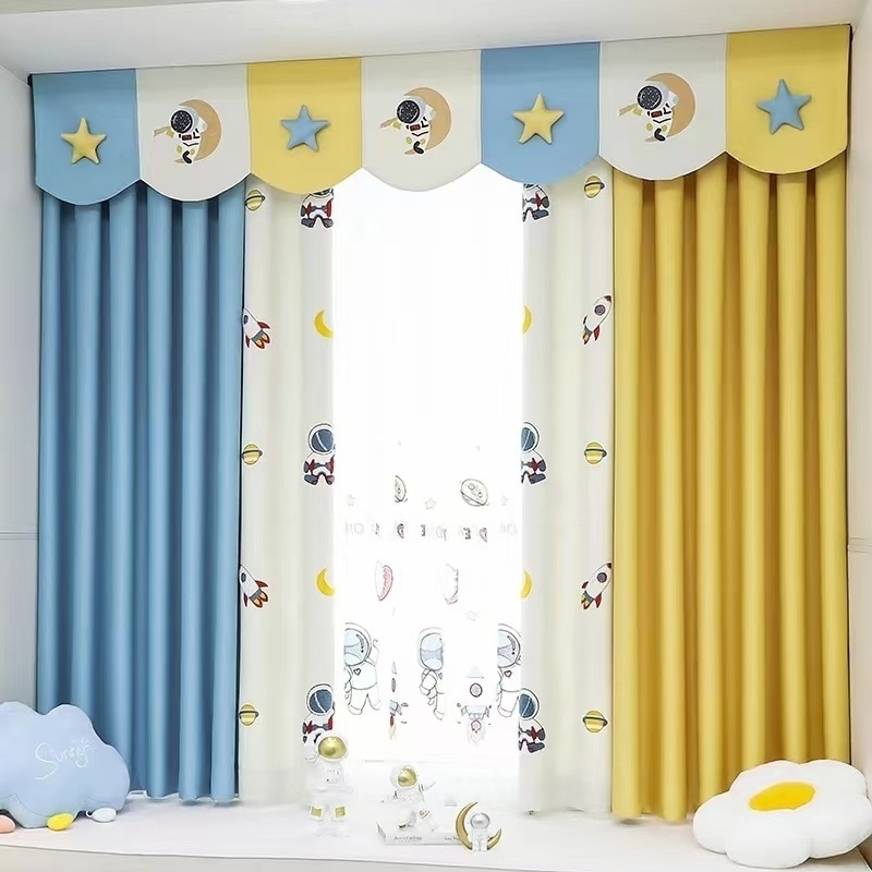 新しいカーテンプリンセススタイル小さなキノコ甘い子供部屋寝室出窓ショートカーテンかわいい|undefined