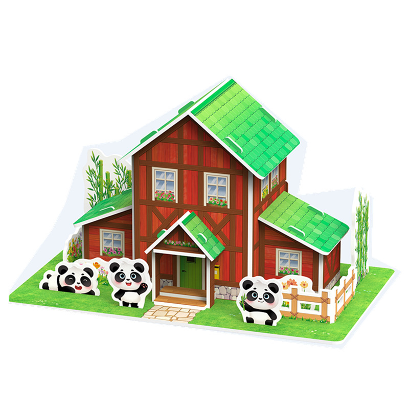 3D rompecabezas tridimensional para niños juguetes para padres e hijos construcción casa rompecabezas hecho a mano modelo de papel regalo ensamblaje interactivo