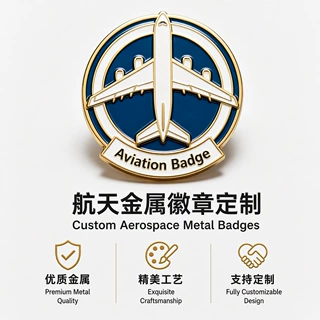 金属徽章定制 珠海航展飞机造型纪念章 航空活动纪念礼品徽章定制