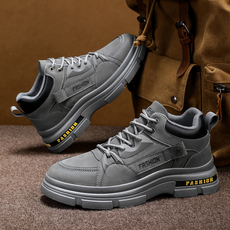 Nuevos zapatos de hombre de otoño de botas Martin, zapatos de trabajo de trabajo de trabajo de trabajo de alto bajo rendimiento resistente al desgaste