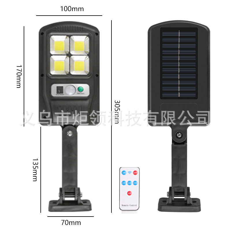 Luz de calle solar transfronteriza al aire libre nueva lámpara de pared de jardín con sensor de cuerpo humano impermeable LED control remoto lámpara de mesa de jardín