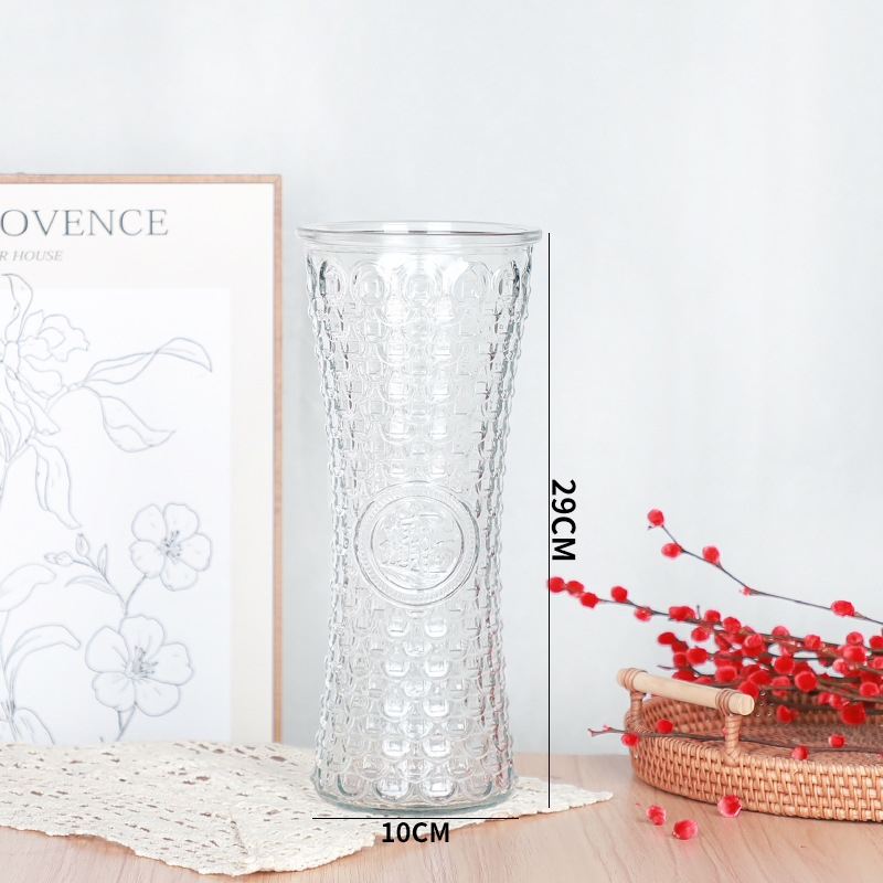 Moderno minimalista extra grande florero rojo ins estilo flor seca engrosada florero de vidrio decoración de la sala de estar