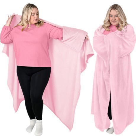 Comercio exterior personalizado mantas cálidas para vestir mantas cómodas sofá cama regalo de ropa externa capa gris suave tern