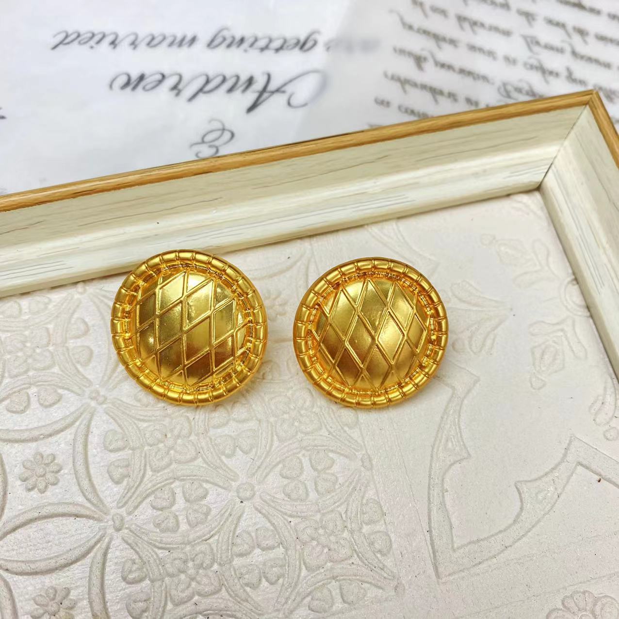 Simple Style Rhombus Alloy Plating Womenu0027S Ear Studs 1 Pair