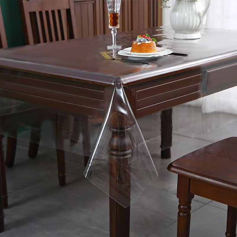 Ultra-Thin Sagging Transparent Pvc Soft Plastic Glass Dining Table Tablecloth Table Mat Waterproof Oil Ironing No-Wash Odorless Crystal Film