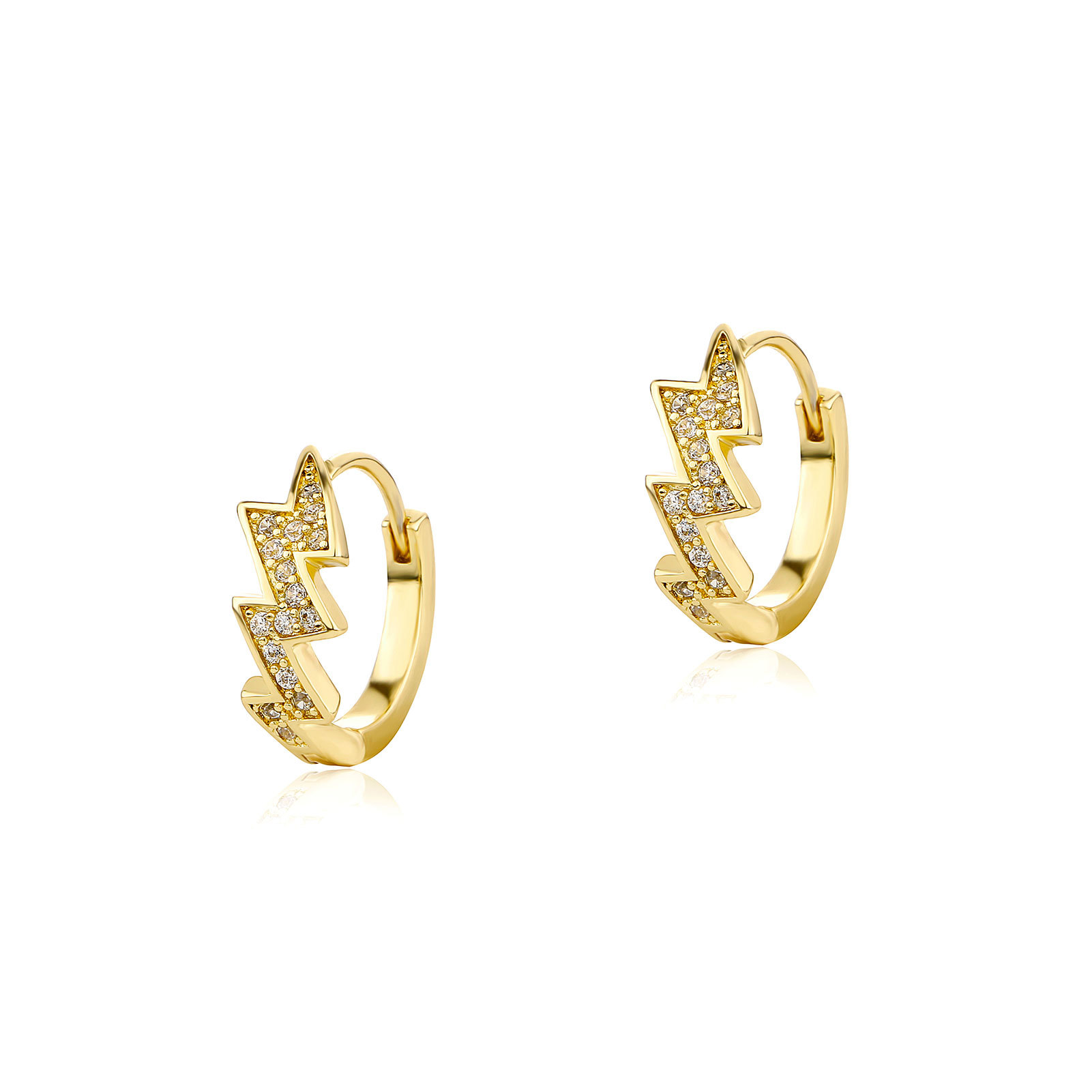 wavy trend earrings hip-hop style with zircon