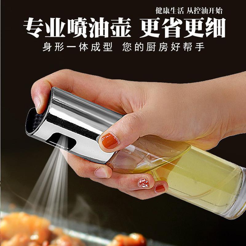 Pulverizador de Aceite de Vidrio y Acero Inoxidable con Inyección a Presión para Cocina y Barbacoa