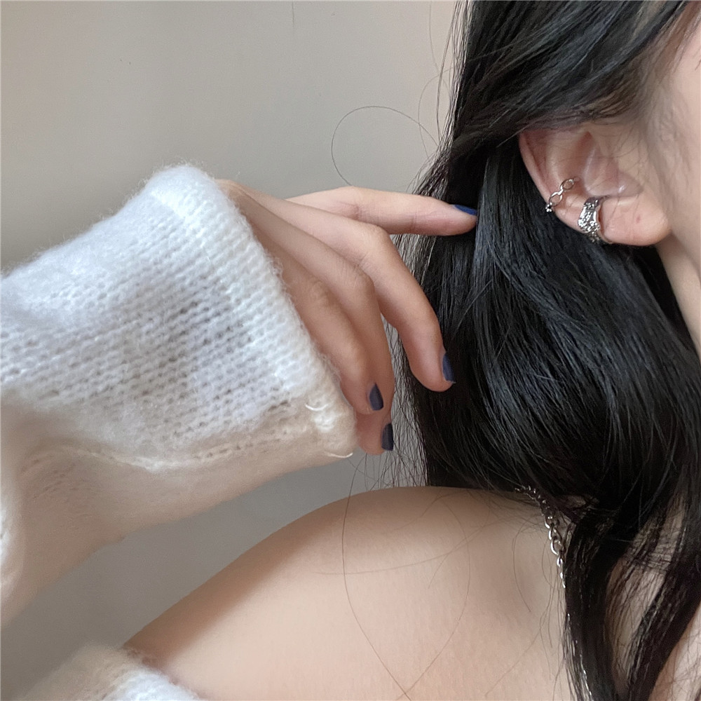 Retro Geometric Ear Bone Clip Korean Personality Design Sense Opening Adjustable Fashion Earrings display picture 7