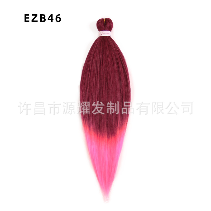 Peluca EZ cabello esponjoso y suave de fibra química trenza grande 26 pulgadas 90g pvc bicolor retardante de llama seda de baja temperatura trenza grande