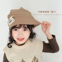 秋南 ins韩国儿童帽子秋冬女童针织帽男童护耳帽亲子堆堆帽街舞帽
