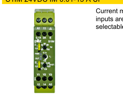 原装Pilz皮尔磁 S1IM 24VDC IM 0.01-15 A UP (828035)安全传感器