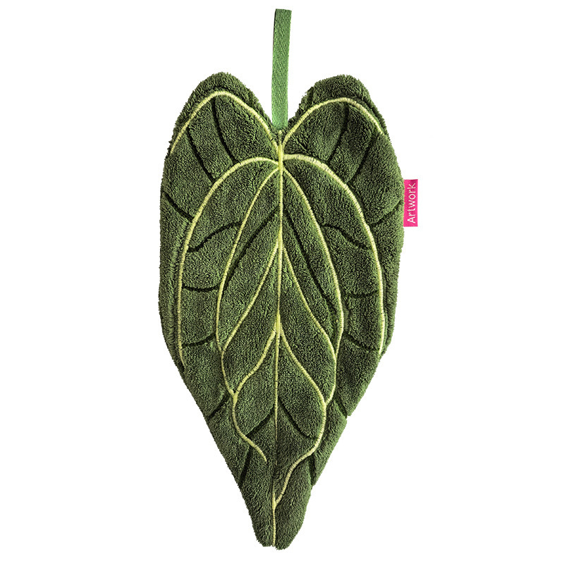 植物叶子擦手毛巾挂式可爱厨房超强吸水加厚不掉毛卫生间浴室手帕|undefined