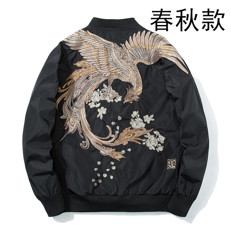 Primavera y otoño nuevo bordado chaqueta voladora uniforme de béisbol hombres moda marca chaqueta superior