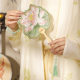Ancient Style Embroidered Round Fan, Cheongsam and Han Dynasty Accessories, Embroidered Fan, Chinese Style Embroidered Tassel Fan in Stock
