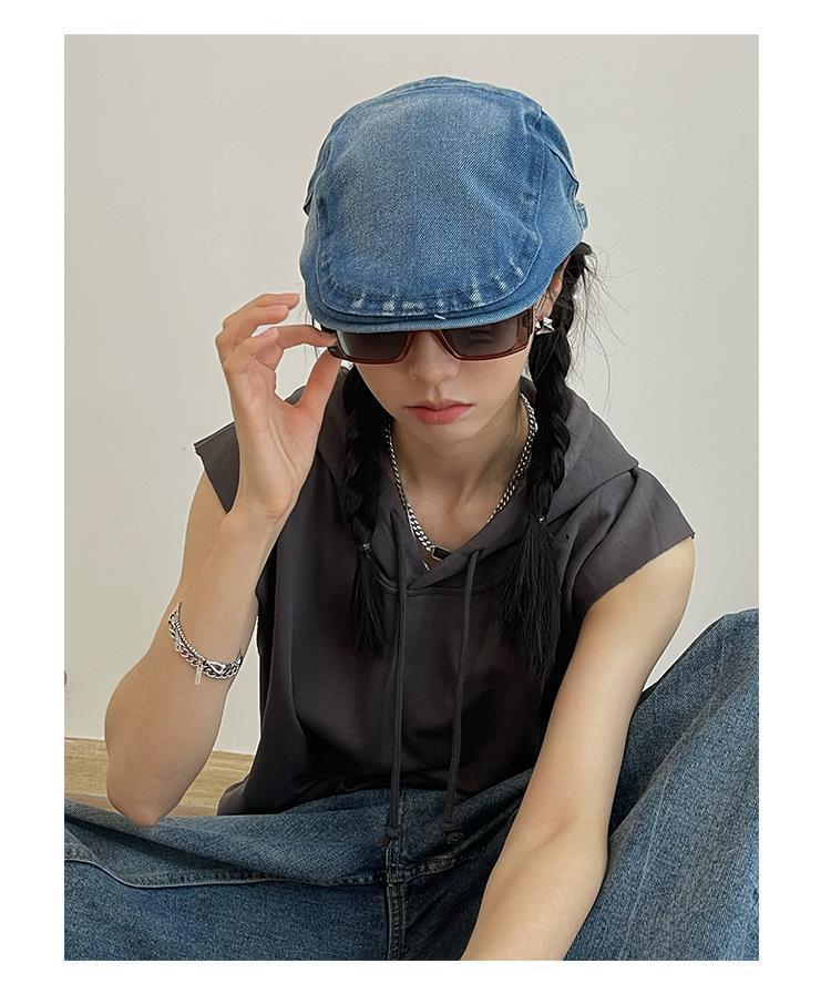 Women's Simple Style Solid Color Flat Eaves Beret Hat display picture 5