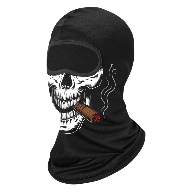 Sombrerería motocicleta protección solar motocicleta Seda de hielo a prueba de viento máscara de cráneo hombres y mujeres transpirable que absorbe el sudor bufanda de cara completa sombrerería