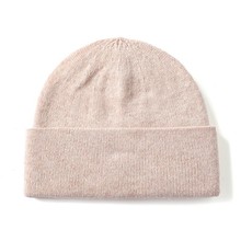 秋冬季100%羊毛帽子女纯羊毛纯色设计韩版针织帽保暖套头帽子代发