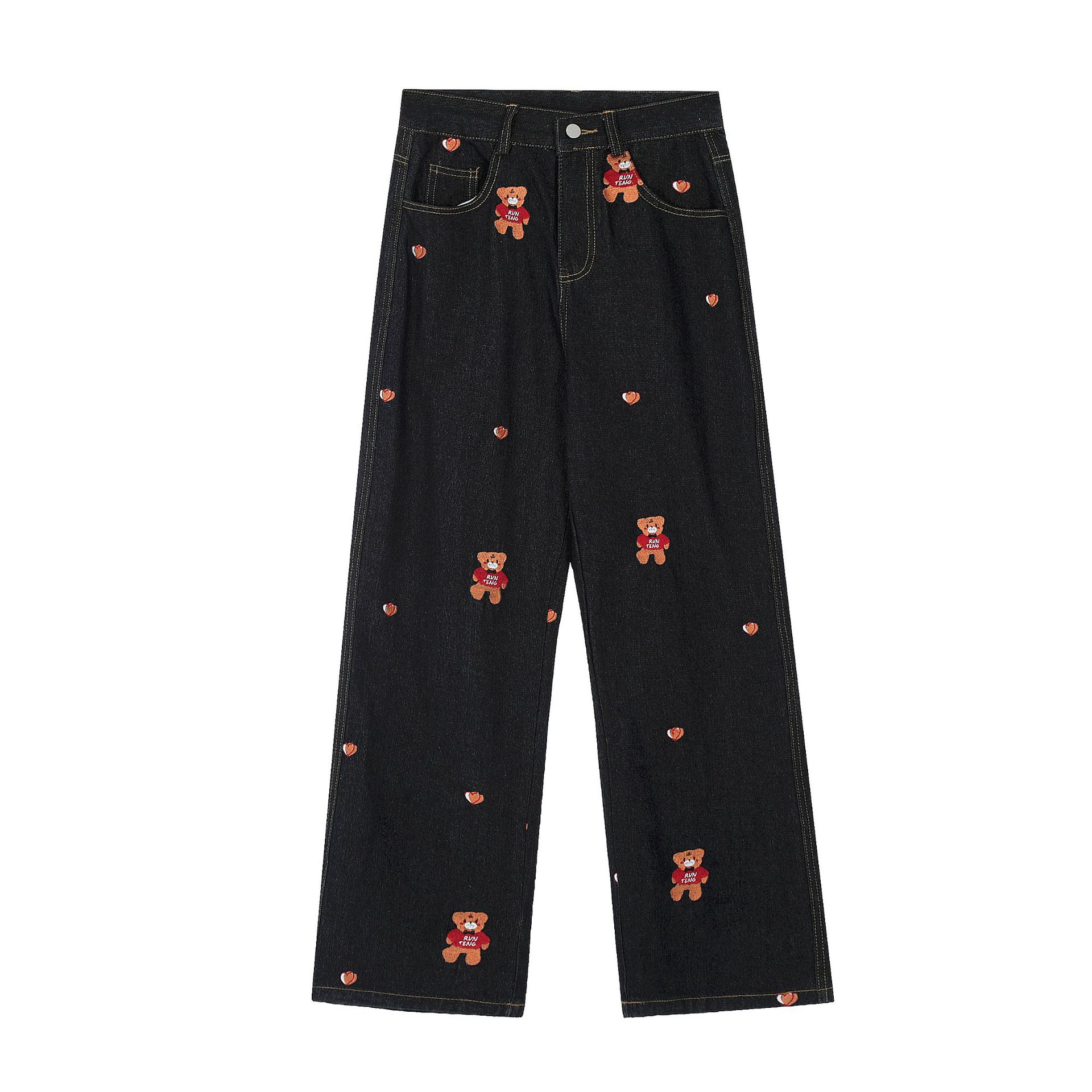 Brand 2025 Street Fashion European And American Denim Solid Color Straight-Leg Women's Casual Jeans Wholesale Supply_ecoleips.com