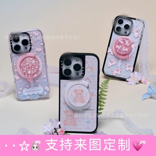 Case Same Model Magnetic Phone Holder Retractable Folding Stand Strong Magnetic Oil Drip Color Magnetic Airbag Stand Material