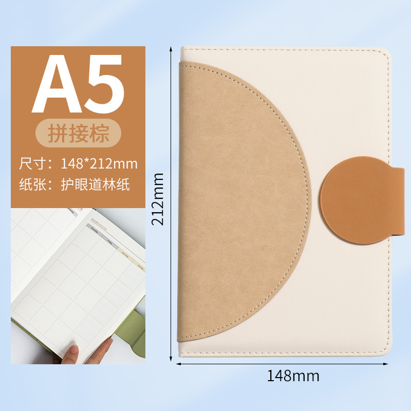 A5 cuaderno de negocios personalizado logotipo de alto valor cosmético agujero redondo cuaderno cuaderno de mano cuaderno horizontal al por mayor