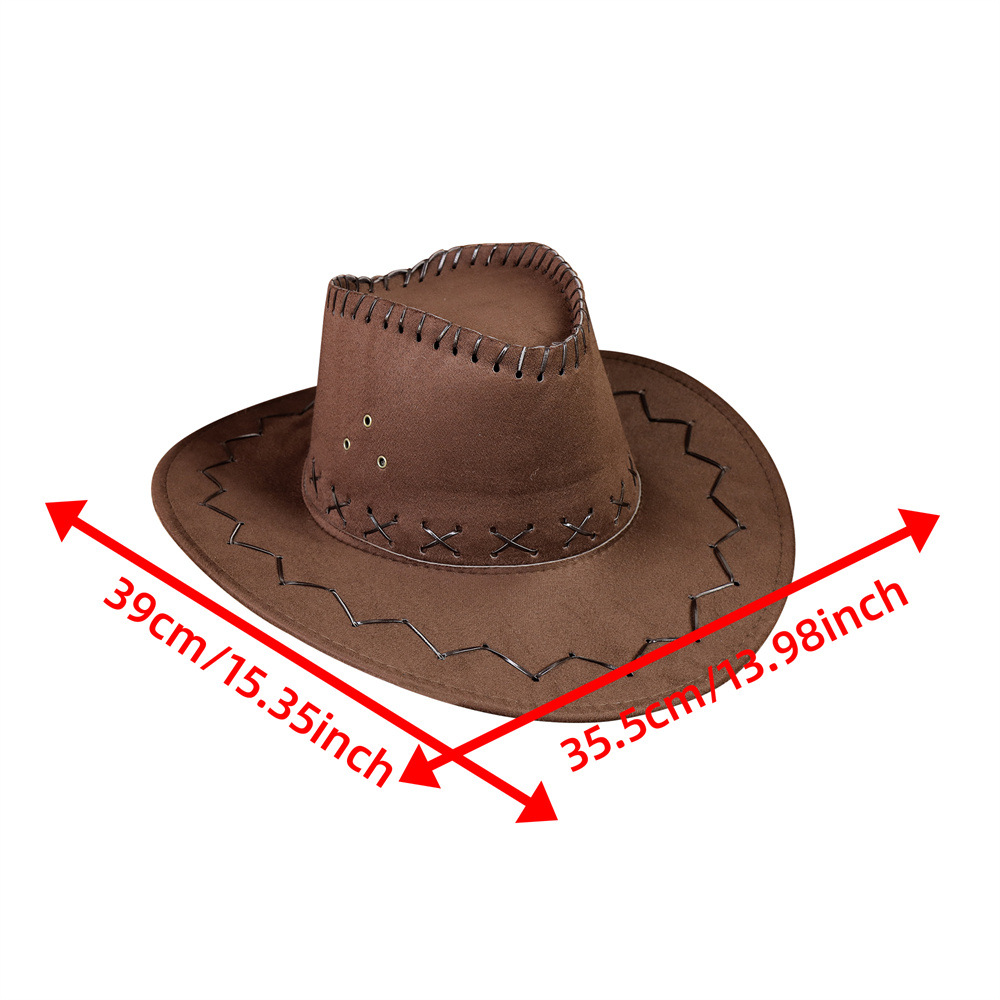 Sombrero de cowboy western y collar de dólar para disfraz_voghion.com