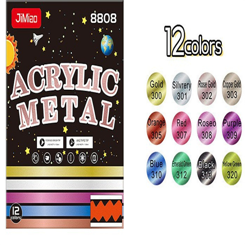 Lápiz de acrílico de doble cabeza resistente al agua lápiz de pintura metálica de color pintado graffiti lápiz de acrílico plegable en forma de hacha