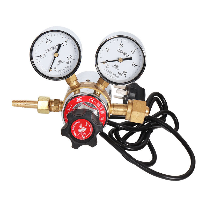 YQT-341二氧化碳电加热式减压器 调压器双表头 上海减压器厂