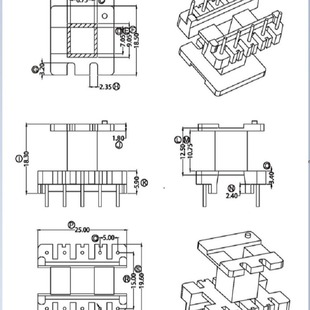 Ee25 Widened Skeleton Ee25 High-Frequency Transformer Skeleton Ee25 Skeleton Vertical 5 + 5