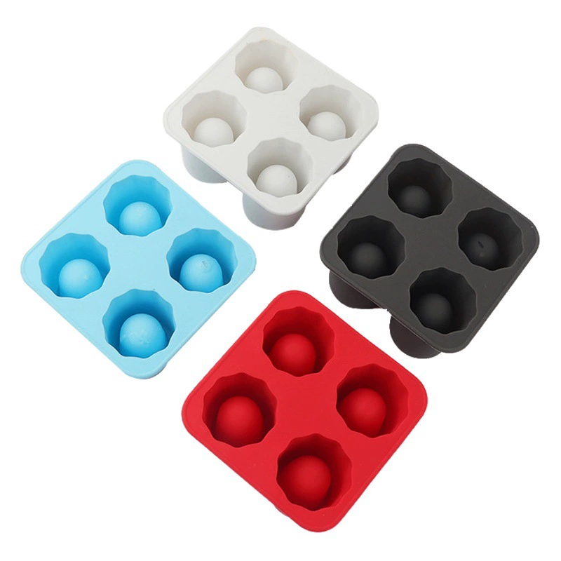Силиконовая форма для льда с четырьмя отверстиями, цилиндрическая чашка для воды, кокс, кубик льда, виски, форма для льда, шлифовальный инструмент в горшках