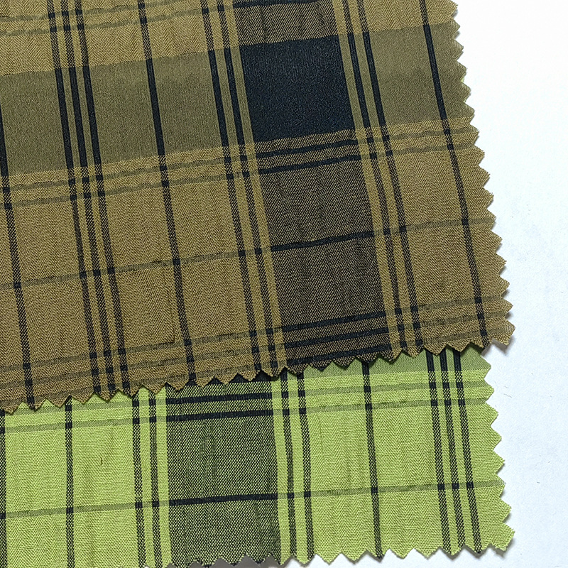 现货直销日韩薄款泡泡绉格子布 网红高街吊带衫连衣裙衬衫半身裙