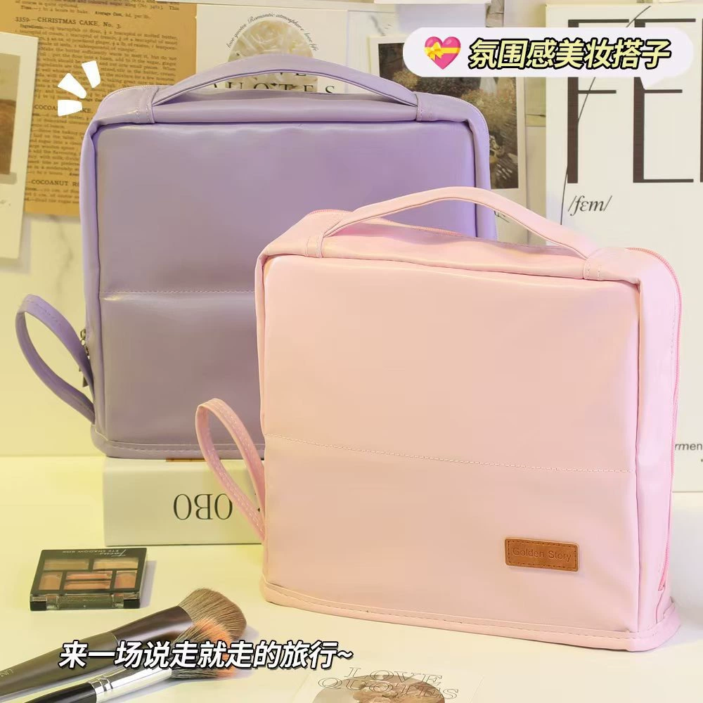 Three dimensional capacious cosmetic bag, waterproof brush, storage bag, high-end