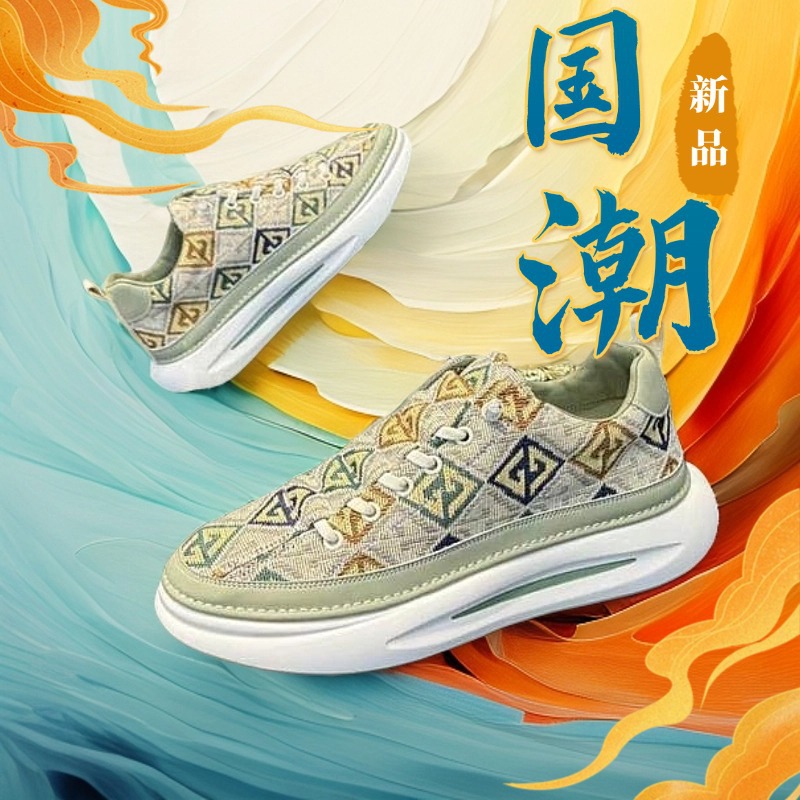 Zapatos de hombre de lona bordados de marea nacional primavera y verano nuevo estilo chino transpirable todo-fósforo deportes y zapatillas de deporte de ocio zapatos de tela de un pie