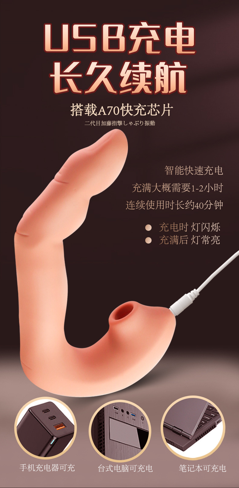 Jiuai Telescopic Vibrator for Women, 26cm ABS Body, Electric Control, Flesh Tone — detail image 26