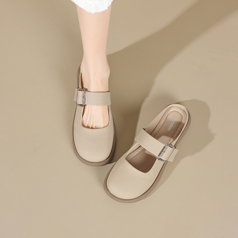 2026 nuevo vestido de primavera con una falda zapatos de un solo pie sandalias de mitad de zapatillas