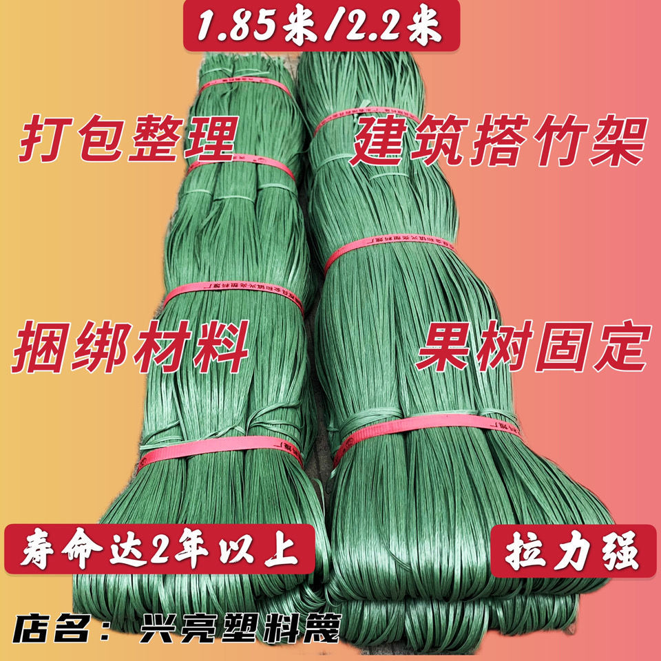 绿色绳塑料篾扎篾排山篾胶篾胶带绑带绳子安全绳工地绳