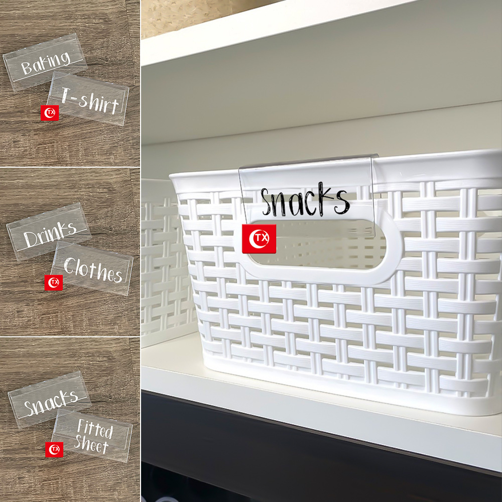 TX家居收纳整理挂牌储物玩具篮分类标签 可拆卸餐具厨房挂夹标签