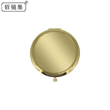 65圆凹面高档金属按扣折叠铁镜底 欧美化妆镜仿金可diy贴面学生价