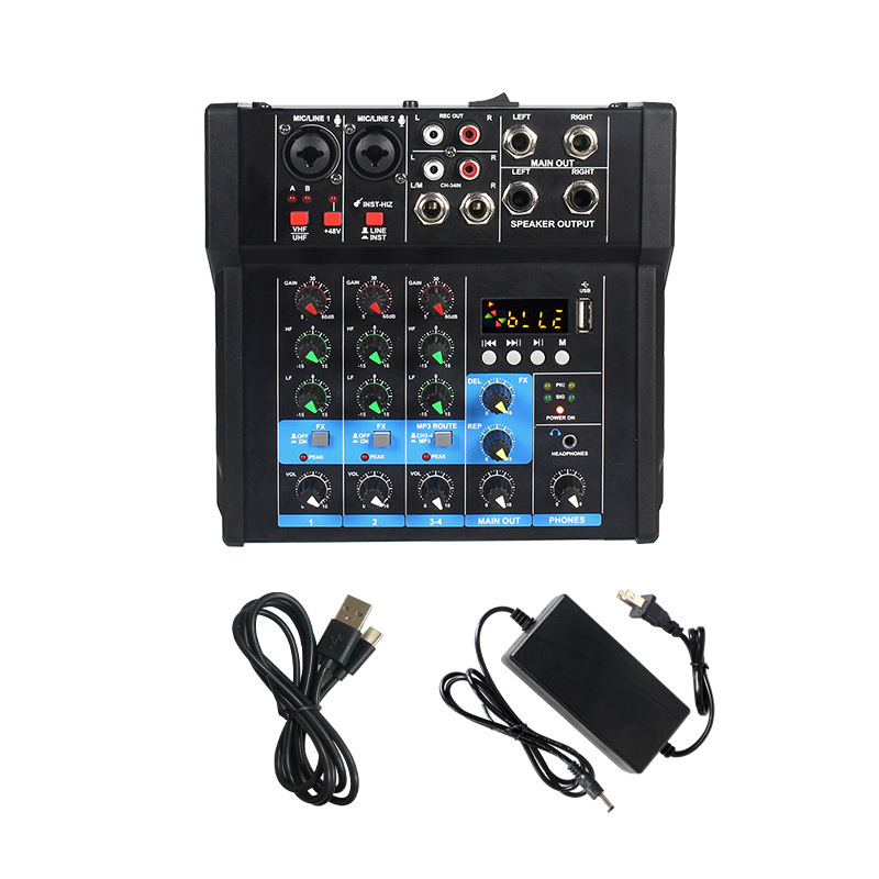 パワーアンプミキサー、ワイヤレスマイク付き、1対2ライブ配信録音、テレビカラオケ、Bluetoothスピーカー、マイク、サウンドカード|undefined