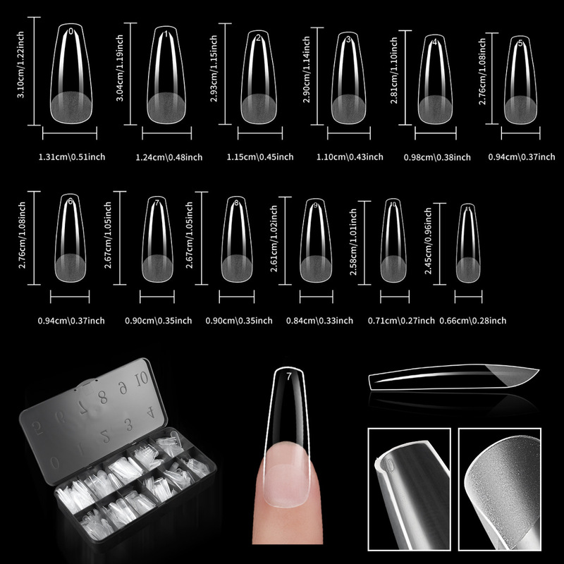 European and American Popular Fake Nail Nail Nail Nail Pieces No Carving Grinding Frosted Transparent Nail Drops Square Short Fake Nail Cross-border Hot Selling