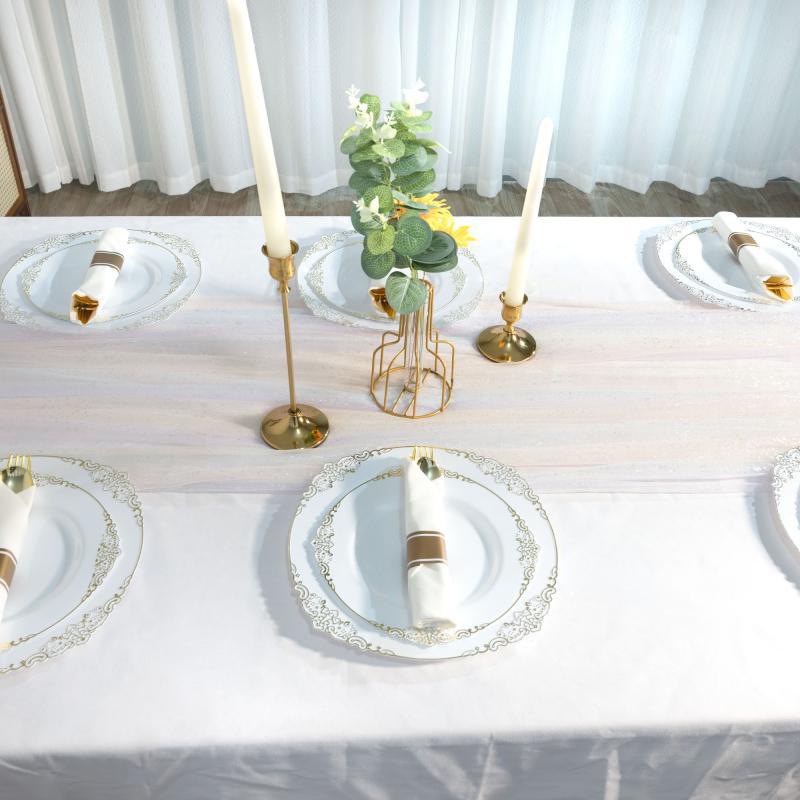 Fiesta temática de sirenas, banderas de mesa, lentejuelas láser, fiesta de cumpleaños, cena de bodas, banderas de mesa, decoración de manteles