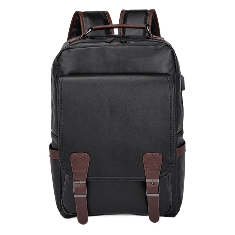 New Crazy Horse leather European and American hot selling retro men's backpack USB large capacity Men's computer backpack outdoor travel