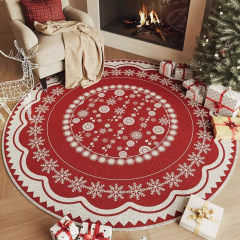 アメリカのクリスマス装飾円形カーペット家庭用寝室の汚れに強い吸水滑り止めはカシミヤカーペットに似せています。
