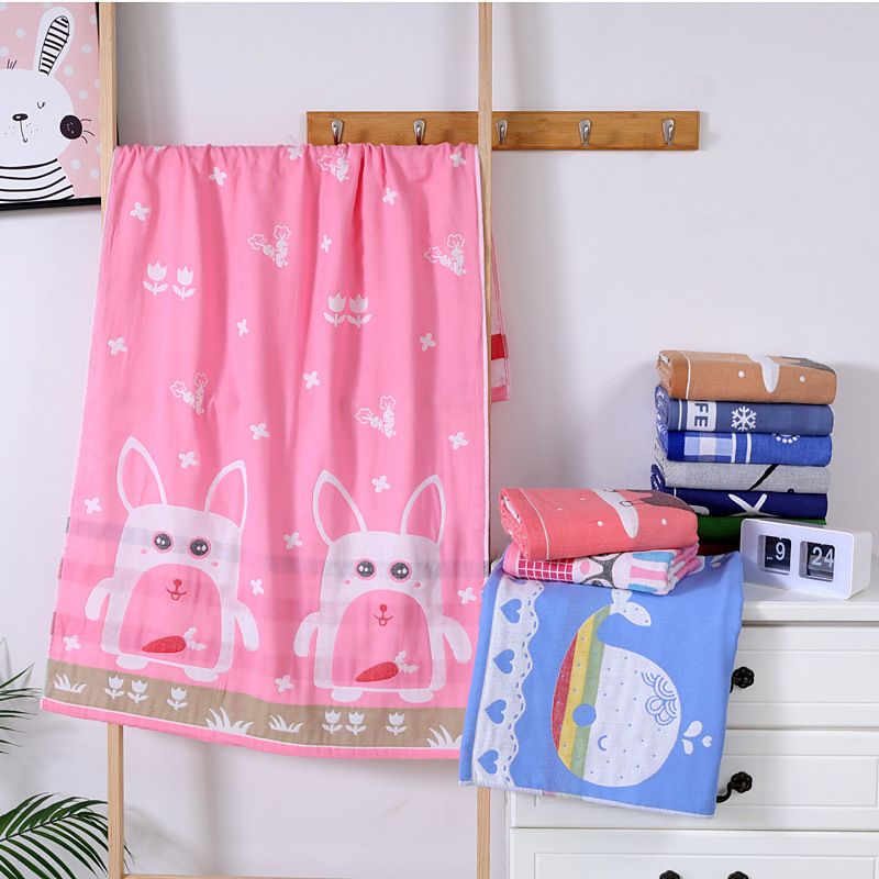 Three-layer gauze water-washed cotton bath towel adult 70X140 thick bath skirt gauze bath towel can be made absorbent bath towel Three-layer gauze water-washed cotton bath towel adult 70X140 thick bath skirt gauze bath towel can be made absorbent bath towel
