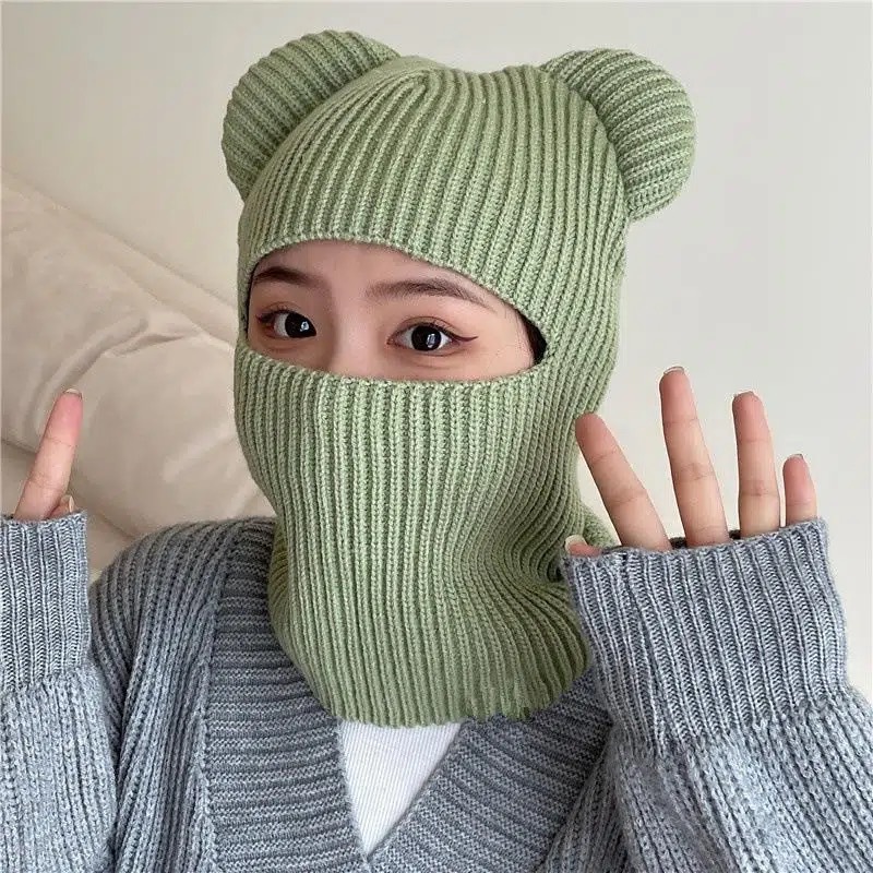 Warme Radfahren Caps Winter Gestrickte Ski Schal Hut Bär Ohr Sturmhaube Hut Bonnets Beanie für Männer Frauen Outdoor Sport Mit Kapuze – Detail 10