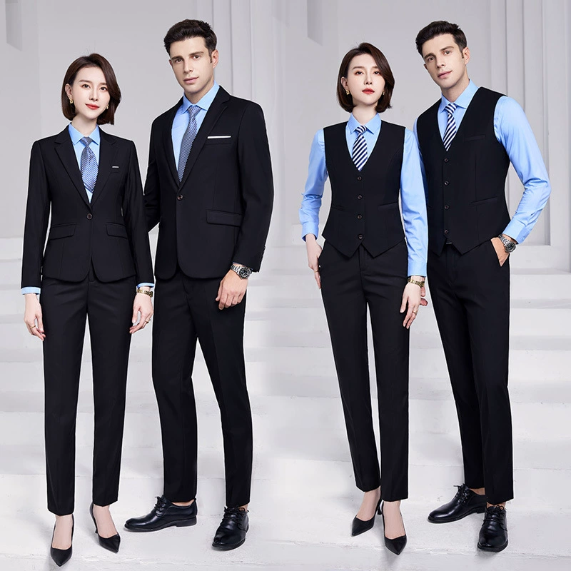 Костюм Профессиональный инструмент Мужчины и женщины Одинаковый стиль Тонкий деловой официальный костюм Отдел продаж Банковская рабочая одежда Костюм Куртка