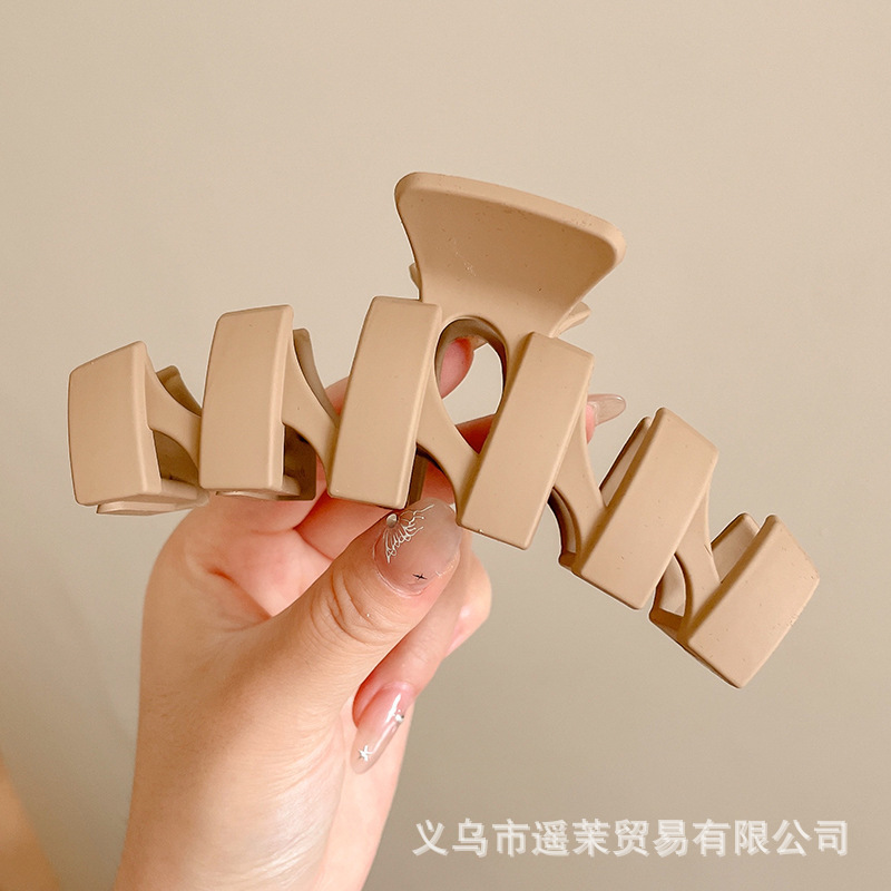 咖色磨砂抓夹女2025年新款发夹后脑勺大号发量多鲨鱼夹子发卡头饰|undefined